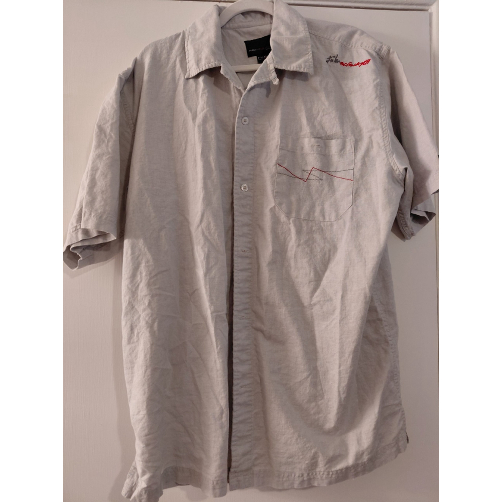 Fubu Men's Button Up Short Sleeve XL Y2K Hip Hop Streetwear